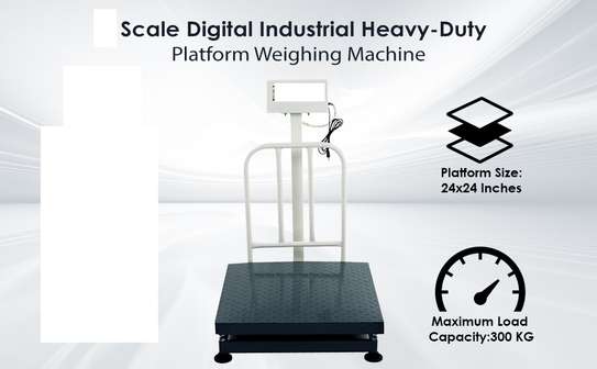 300kg Capacity, Digital Industrial Heavy-Duty Platform Weighing Machine , 24 x 24 inches (600x600mm) platform size image 1
