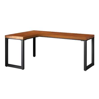 Curved office desk: 1.2m curved desk with metal legs image 2