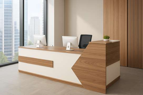 Reception Desk: Office Reception Office Hospital Long Desk image 1