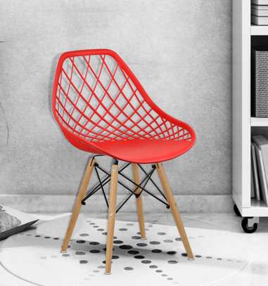 Modern Plastic Hollow-Back Dining Chair image 2