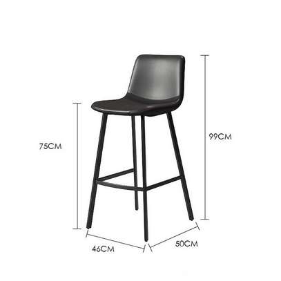 Barstool: Metal High Leg Barstool With Leather Padding image 4