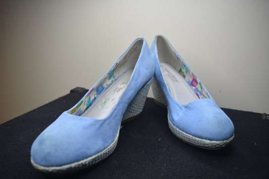 Sky blue wedge shoe image 3