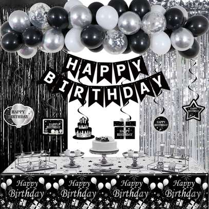Black and White Birthday Party Decorations for Men Women, image 1