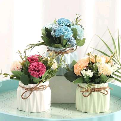 Creative Hydrangea Flower Bouquet Complete with Flowerpot image 1
