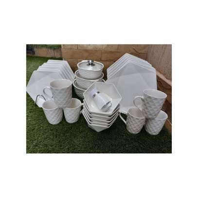 Hexagonal Ceramic Dinner Set image 1