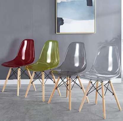 Office Chair: Clear Eames Red Dining Chair image 5