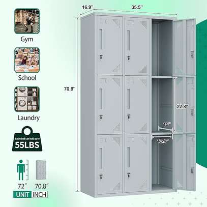 Anti-Rust 9-Door Steel Storage Cabinet image 3