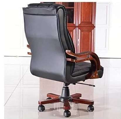 Office Chair; Swivel Mahogany Arms Office Seat image 2
