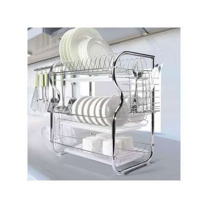 3 Tier Stainless Steel Dish Rack Drainer image 1