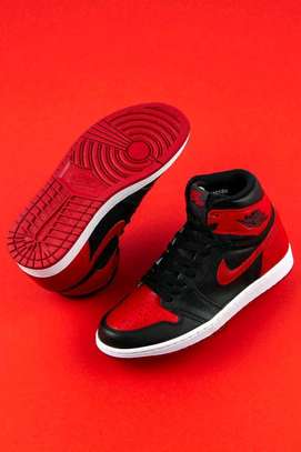 Fashion authentic red Nike air Jordan one sneakers image 1