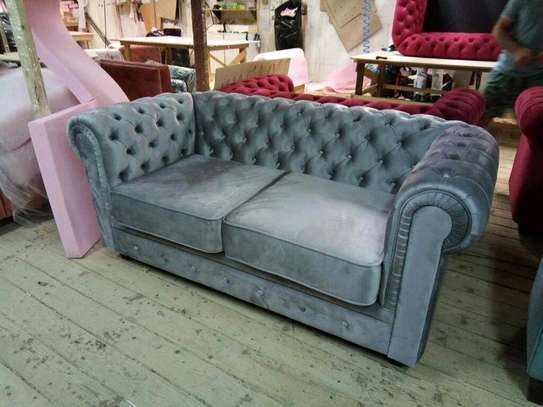 Modern two seater chesterfield sofa set image 1