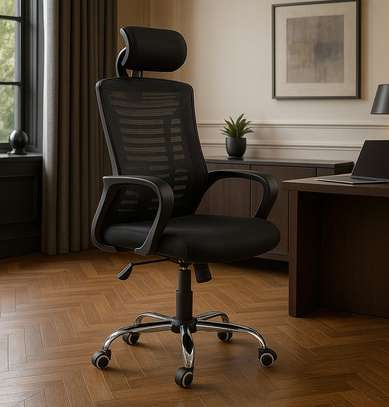 Ergonomic Secretarial Office Chair with Adjustable Headrest image 11