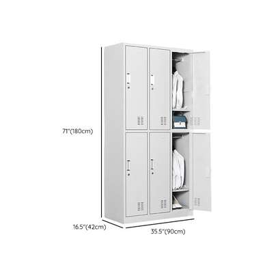 Office Cabinet: 6- Locker Gray Office Storage Cabinet image 2
