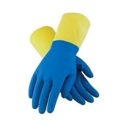 Bi-color rubber latex gloves image 8