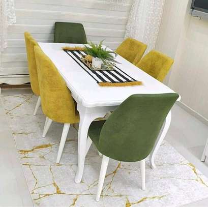 Elegant Modern 6-Seater white Dining table image 1