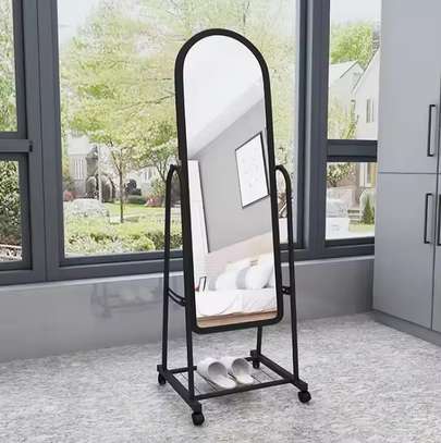 Dressers: Modern Black Arched Full Length Mirror image 4