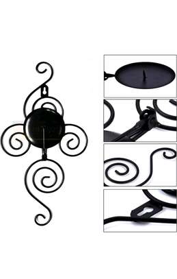 Wrought iron decorative candle wall stand 2 pieces image 1