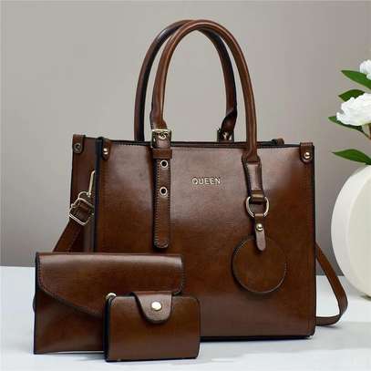 Queen leather 3 in 1 handbag set image 1