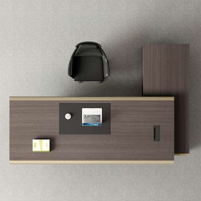 High-End L-Shaped Office Desk with Cable Organizer image 4