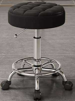 Barstool; Rolling Swivel Barstool With Wheels image 1
