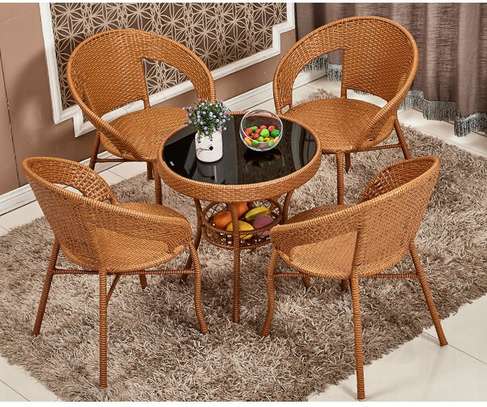 Stylish Rattan Outdoor Set –4 Chairs And 1 Tea Table image 1