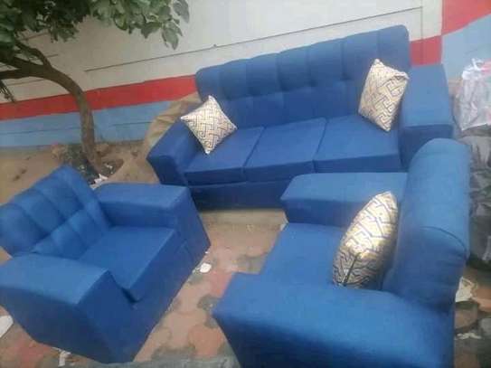 Ready Made Blue 5 Seater Sofa Set image 1