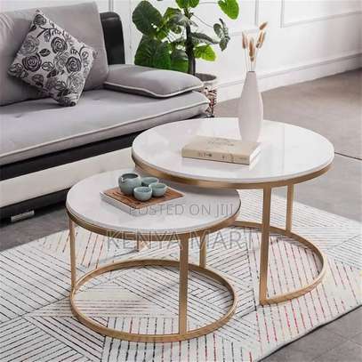 Coffee Table: Nordic Tempered Glass Round Coffee Table image 7