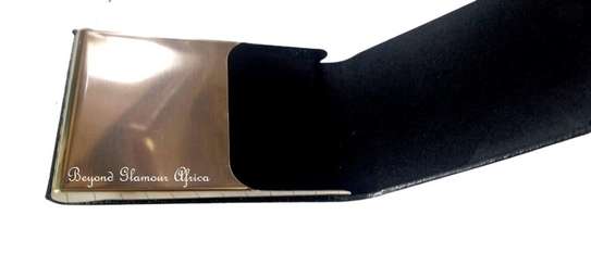 Black Leather cardholder with a belt image 3
