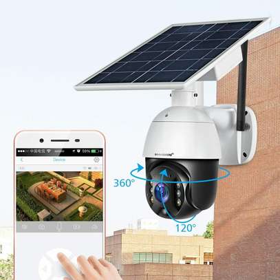 Modern Solar PTZ CCTV Camera with Night Vision image 1
