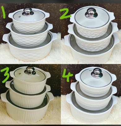 3pcs ceramic serving bowls image 1