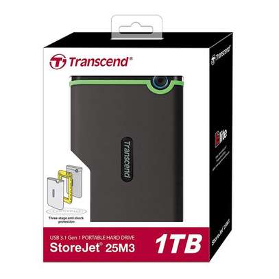 Transcend Hard Disk - 1TB USB 3.1 - Black/grey image 3