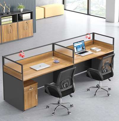 Office Workstation: 2-Way Straight Office Working Desk image 5