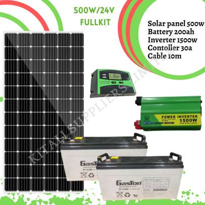 500Watts 24V solar fullkit with Gaston batteries image 1