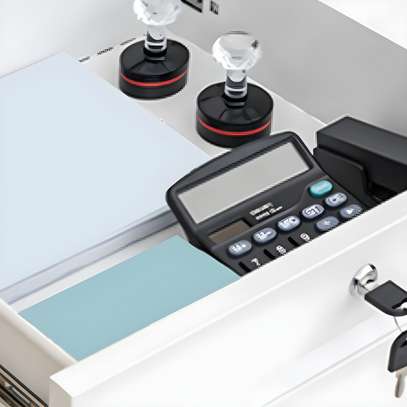 White Steel Vertical Filing Cabinet image 1