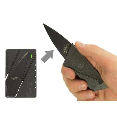 Foldable Card Pocket Knife Camping Wallet Business Pen image 1