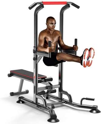 Multi-Gym Power Tower Dip Station with Bench and Pull Up Bar image 2