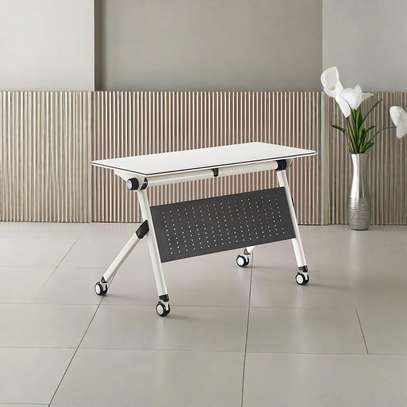 Folding Wooden Training Tables & Chairs with Wheels image 2