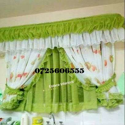 ADORABLE ORANGE AND GREEN KITCHEN CURTAINS image 2