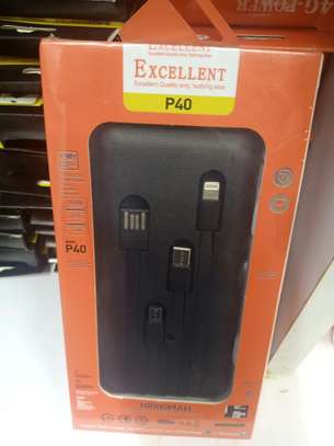 10,000Mah excellent Powerbank P40 with 4 charging cables image 2