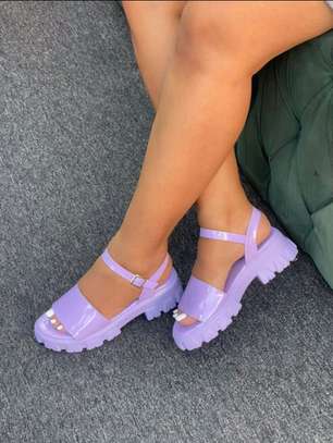 Strappy Ladies Platform Sandals Cool Purple Quality Open image 1