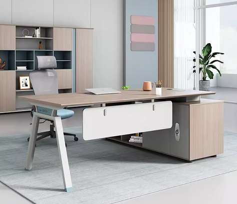 Office Desk: L-Shaped Administrative Executive Office Desk image 7