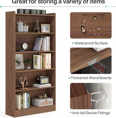 Wooden 5 Tier Open Bookshelf image 5
