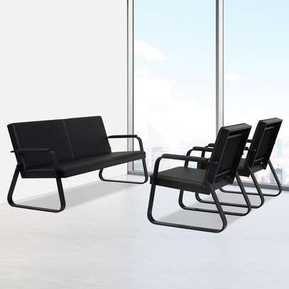 Office Sofa: 5 Seater Office Sofa, Premium Leather Finish image 3