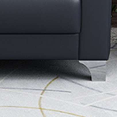 Office Sofas: Black Leather Office Lounge Sofa image 5