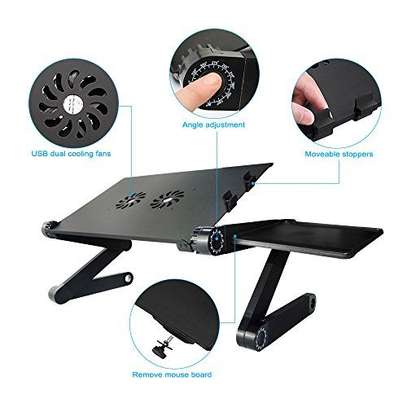 Laptop Stand With Cooling Fan Adjustable Folding image 1