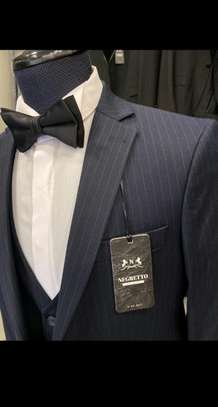 Stripped Slim Fit Suit image 1