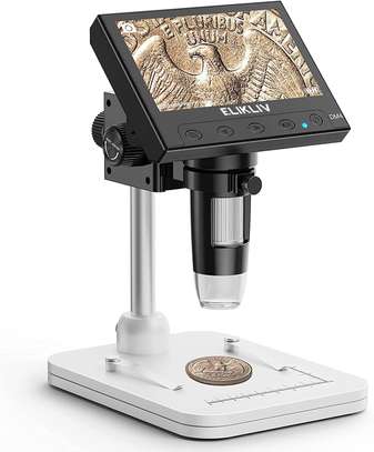 LCD Digital Microscope 1000x, Magnifier with 8 LED Lights image 1