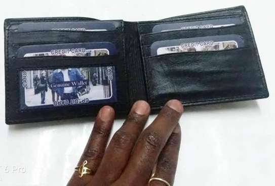 Mens Black leather wallet with bracelet image 6