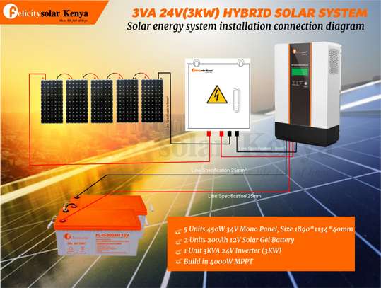3kva 24V(3kw)Hybrid Solar System 100amps MPPT in-Build image 1