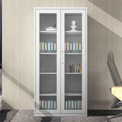 Office Steel Cabinet with Glass Door Panels image 6